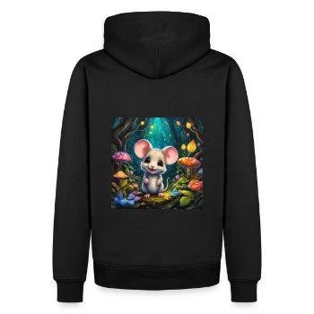 Une mignonne petite souris - Sweat à capuche Premium bio Homme - noir - Dos - Nico (187cm)