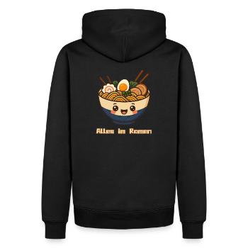RAMEN - Männer Premium Bio Hoodie - Schwarz - Hinten - Nico (187cm)