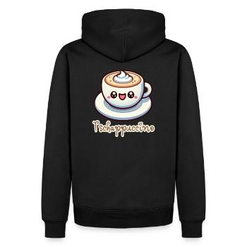 TSCHAPPUCCINO - Männer Premium Bio Hoodie - Schwarz - Hinten - Nico (187cm)