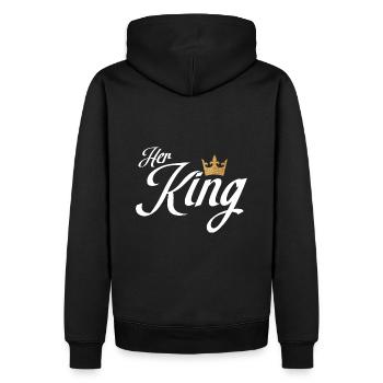Sa tenue King King Queen Couple - Sweat à capuche Premium bio Homme - noir - Dos - Nico (187cm)