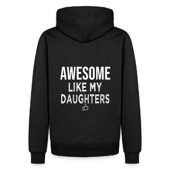Toll wie meine Töchter tolles Papa Geschenk - Männer Premium Bio Hoodie - Schwarz - Hinten - Nico (187cm)