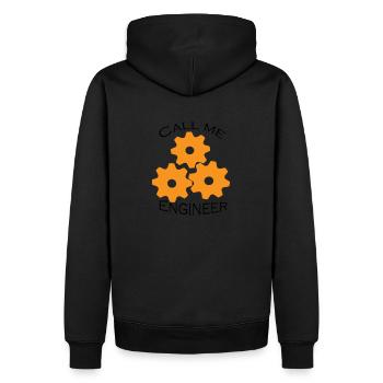 Call me Engineer - Men’s Premium Organic Hoodie - black - Back - Nico (187cm)