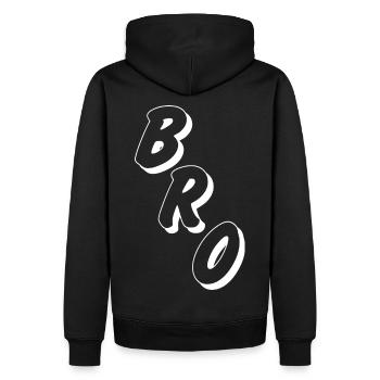 Bro Buddy, Petit ami/Petite amie - Sweat à capuche Premium bio Homme - noir - Dos - Nico (187cm)