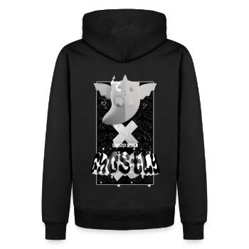 Ghostly Black & White Angel - Männer Premium Bio Hoodie - Schwarz - Hinten - Nico (187cm)