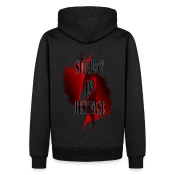 Sujet en phase de test - Sweat à capuche Premium bio Homme - noir - Dos - Nico (187cm)