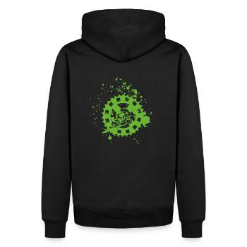 MTB - Fahrrad - Bike - Radsport - Mountainbike - Männer Premium Bio Hoodie - Schwarz - Hinten - Nico (187cm)