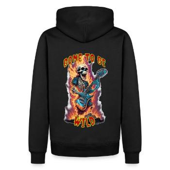 Wild bones - Men’s Premium Organic Hoodie - black - Back - Nico (187cm)