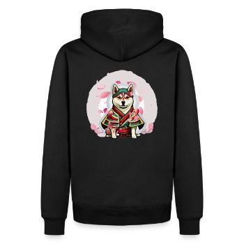 Shiba-muraia - Men’s Premium Organic Hoodie - black - Back - Nico (187cm)
