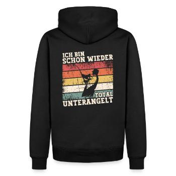 Angler Angel Shirt Lustig - Total Unterangelt - Männer Premium Bio Hoodie - Schwarz - Hinten - Nico (187cm)