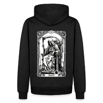 Tarot de la mort - Sweat à capuche Premium bio Homme - noir - Dos - Nico (187cm)