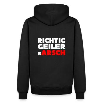 Richtig geiler Barsch Barsche angeln t shirt Angel - Männer Premium Bio Hoodie - Schwarz - Hinten - Nico (187cm)