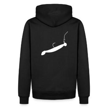 T-shirt Soft Shell Zander pour pêcheur - Sweat à capuche Premium bio Homme - noir - Dos - Nico (187cm)