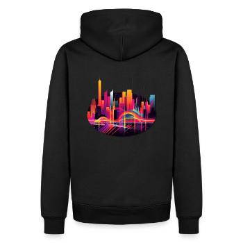 Skyline of the city that never sleeps - Men’s Premium Organic Hoodie - black - Back - Nico (187cm)