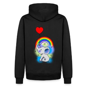Ballon Baby Elefant Kinder Geburt Fantasy Geschenk - Männer Premium Bio Hoodie - Schwarz - Hinten - Nico (187cm)