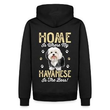 Home is where my Havanese is the chief - Männer Premium Bio Hoodie - Schwarz - Hinten - Nico (187cm)