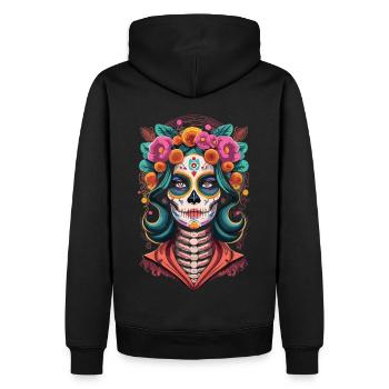 Tradition et beauté - Fête mexicaine des morts - Sweat à capuche Premium bio Homme - noir - Dos - Nico (187cm)