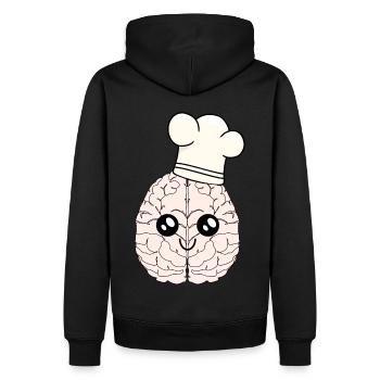 Cerveau chef chef chapeau cuisine intelligente art culinaire - Sweat à capuche Premium bio Homme - noir - Dos - Nico (187cm)