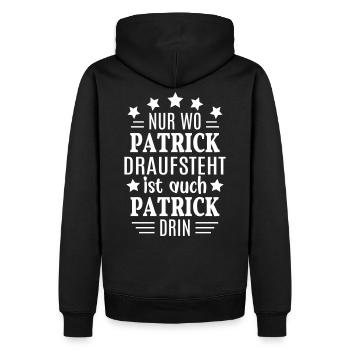 Patrick Geburtstag Geschenk lustig Name Vorname - Männer Premium Bio Hoodie - Schwarz - Hinten - Nico (187cm)