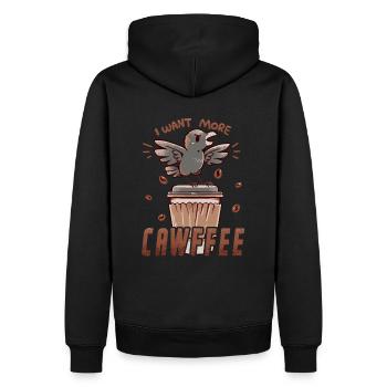 Ich möchte mehr CAWFFEE - Männer Premium Bio Hoodie - Schwarz - Hinten - Nico (187cm)