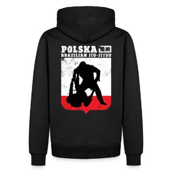 Brazilian Jiu-Jitsu Poland - Männer Premium Bio Hoodie - Schwarz - Hinten - Nico (187cm)