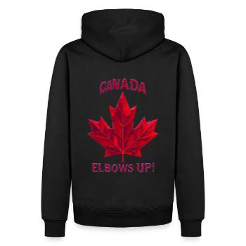 Fighting Strong Canada Look Shirt - Men’s Premium Organic Hoodie - black - Back - Nico (187cm)