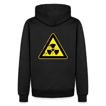 Nuclear label (destroyed) - Men’s Premium Organic Hoodie - black - Back - Nico (187cm)