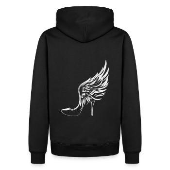 Talons hauts avec ailes - Sweat à capuche Premium bio Homme - noir - Dos - Nico (187cm)