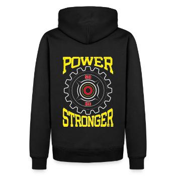 Stärkere Leistung - Männer Premium Bio Hoodie - Schwarz - Hinten - Nico (187cm)