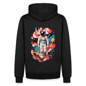 Astronaut - Männer Premium Bio Hoodie - Schwarz - Hinten - Nico (187cm)