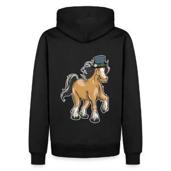 Gebirge Pferd Pferde Alpen Ross Tirol Tiroler - Männer Premium Bio Hoodie - Schwarz - Hinten - Nico (187cm)