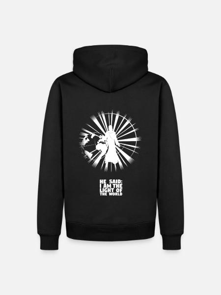 La lumière du monde - Anglais - Sweat à capuche Premium bio Homme - noir