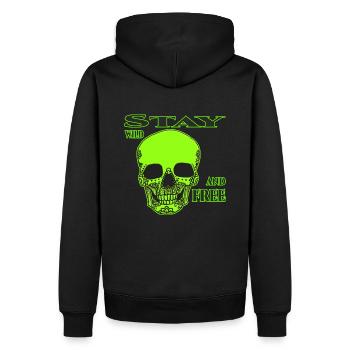 Stay Wild And Free - Männer Premium Bio Hoodie - Schwarz - Hinten - Nico (187cm)