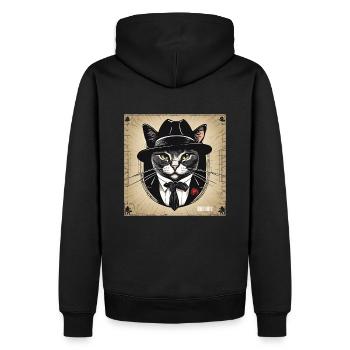 Mob Katze - Männer Premium Bio Hoodie - Schwarz - Hinten - Nico (187cm)