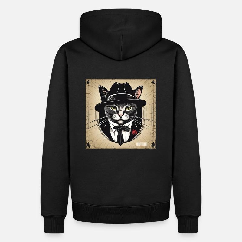 Mob Katze - Männer Premium Bio Hoodie - Schwarz