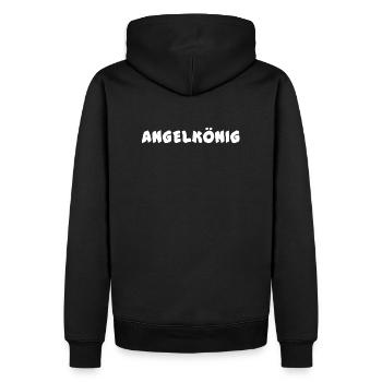 Angelkönig für alle Könige unter den Anglern - Männer Premium Bio Hoodie - Schwarz - Hinten - Nico (187cm)