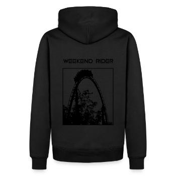 Weekend Rider - LabelDrop - Sweat à capuche Premium bio Homme - noir - Dos - Nico (187cm)