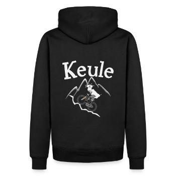 Keule Bergziege Mountainbike - Männer Premium Bio Hoodie - Schwarz - Hinten - Nico (187cm)