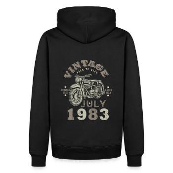 Born in July 1983 40 years old motorcycle - Men’s Premium Organic Hoodie - black - Back - Nico (187cm)