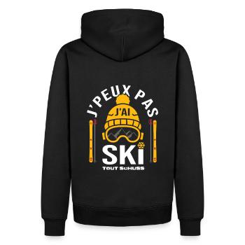 ski je peux pas j ai ski humour pour skieur - Sweat à capuche Premium bio Homme - noir - Dos - Nico (187cm)