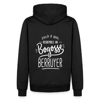 bogosse Berruyer cadeau bourges 66 - Sweat à capuche Premium bio Homme - noir - Dos - Nico (187cm)