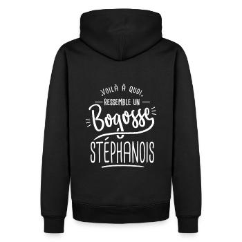 bogosse Stéphanois cadeau saint étienne St étienne - Sweat à capuche Premium bio Homme - noir - Dos - Nico (187cm)