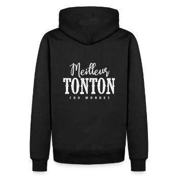 MEILLEUR TONTON du monde cadeau tshirt noel - Sweat à capuche Premium bio Homme - noir - Dos - Nico (187cm)