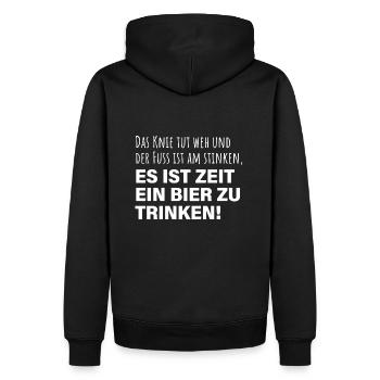 Es ist Zeit ein Bier zu trinken - Männer Premium Bio Hoodie - Schwarz - Hinten - Nico (187cm)
