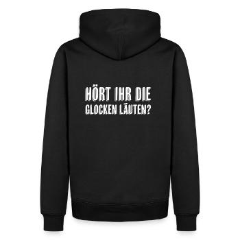 Hört ihr die Glocken läuten? - Männer Premium Bio Hoodie - Schwarz - Hinten - Nico (187cm)