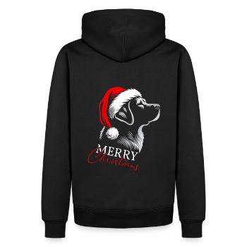 Labrador Retriever Joyeux Noël, Tête De Chien - Sweat à capuche Premium bio Homme - noir - Dos - Nico (187cm)