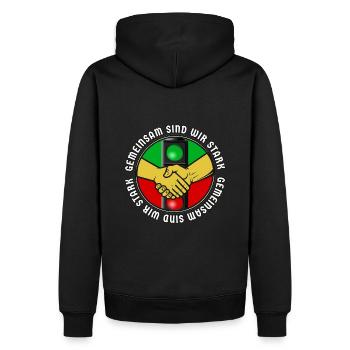 Ensemble, nous sommes forts - Sweat à capuche Premium bio Homme - noir - Dos - Nico (187cm)