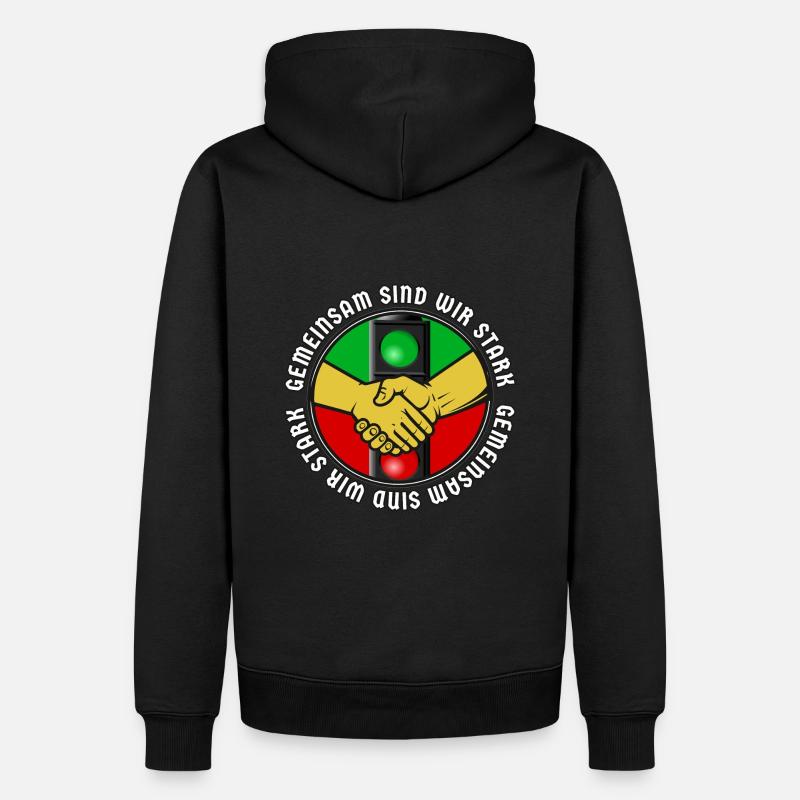 Gemeinsam sind wir Stark - Männer Premium Bio Hoodie - Schwarz