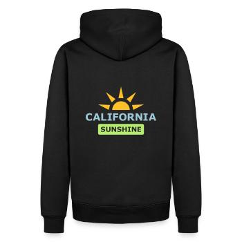 ★ Designfarben änderbar ★ California Sunshine - Männer Premium Bio Hoodie - Schwarz - Hinten - Nico (187cm)