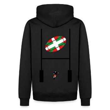 sport_rugby_design_06 - Men’s Premium Organic Hoodie - black - Back - Nico (187cm)