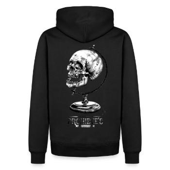 "Bipolar" - Men’s Premium Organic Hoodie - black - Back - Nico (187cm)
